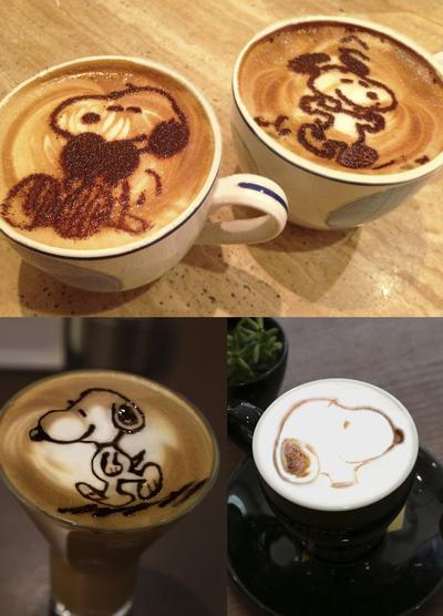 Harbour City Snoopy themed coffee art charity sale