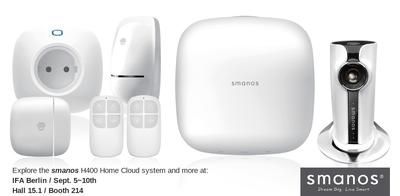 smanos H400 Home Cloud 系统通过价格适中极具吸引力的组合确保无线安防、监控和自动化能力。