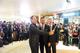 Global style icon David Beckham (centre), David Sylvester, Senior Vice President of Retail, Las Vegas Sands Corp. (right) and Sean Lee Davies (left), the celebrity MC, take a 'selfie' with guests at the unveiling of the new-look Shoppes at Four Seasons on Saturday