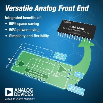 ADI推出集成ADC驱动器模拟前端ADA4350
