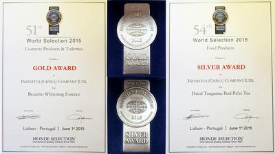 Infinitus Honoured with Internationally Renowned Quality Awards by Monde Selection