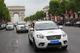 The motorcade passed through the Triumphal Arch