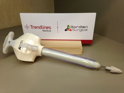 The Gordian Surgical two-in-one trocar and closure device - TroClose1200(TM). Photo courtesy of The Trendlines Group