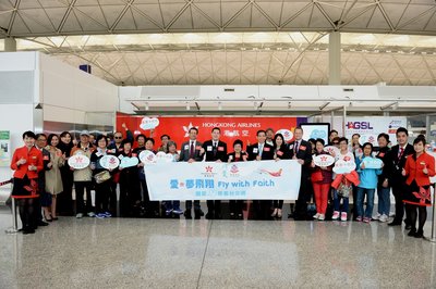 Hong Kong Airlines co-organized “Fly with Faith-Taipei Tour for Seniors” with Pok Oi Hospital on 26 November. A launching ceremony was held at Hong Kong International Airport to kick start the event