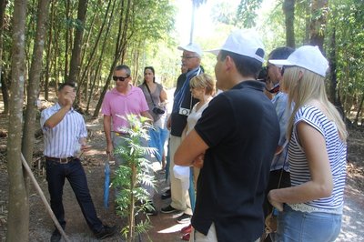 Group of European clients on an Asia Plantation Capital plantation tour in Thailand.