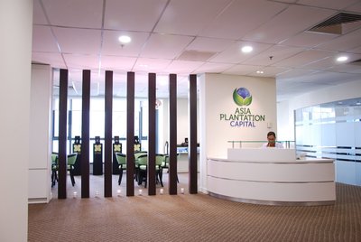 Asia Plantation Capital Berhad Office at the GTower, Kuala Lumpur, Malaysia.