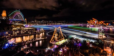 2016年度活力悉尼燈光音樂節 – 悉尼海港（圖片來源：新南威爾士州旅遊局）