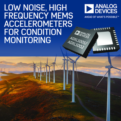ADI MEMS加速度計為狀態監測應用提供極具吸引力的雜訊性能
