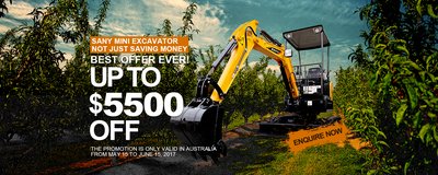 SANY Unveils Promotion on Compact Excavators