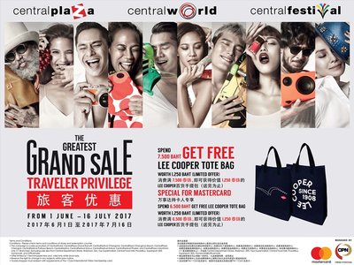 The Central Group, with 66 branches nationwide including CentralWorld in Bangkok, CentralPlaza and CentralFestival in major cities, will offer its customers up to 80% in discounts on fashion and lifestyle items, spending in restaurants, home appliances, sports equipment, stationary and office supplies etc between June 1 and - July 16, 2017. Central shopping centres have now established a reputation as a “Centre of life” and a ‘Destination for All’