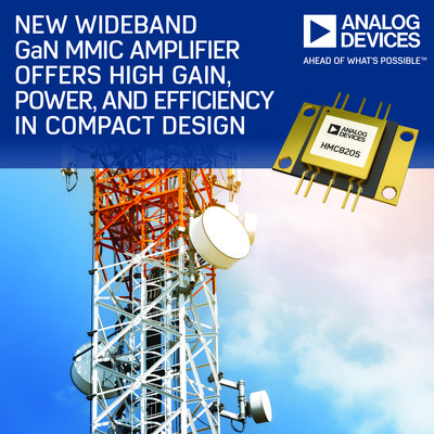 ADI緊湊封裝寬頻GaN MMIC放大器  具高增益、高功率和高效率