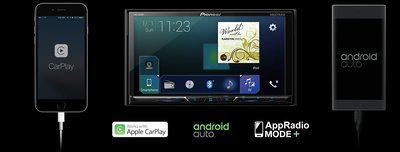 Easy connectivity with Apple CarPlay, AppRadio Mode+, and Android Auto with the Pioneer AVH-Z5050BT multimedia receiver