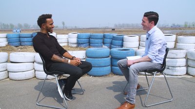 Lewis Hamilton talks to CNN Beijing correspondent Matt Rivers