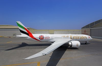 阿联酋航空阿森纳2017季前巡回赛特殊涂装客机-波音777-200LR