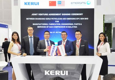 Kerui Petroleum inked a contract with Malaysian company Emerging EPC Sdn Bhd to form a joint venture in the country.