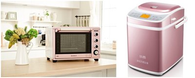 萌煮的粉色烤箱和面包机
