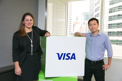 Visa香港及澳門地區總經理戴嘉倩(左)及Visa數碼支付方案總監何俊傑(右)與媒體分享未來支付發展及趨勢。