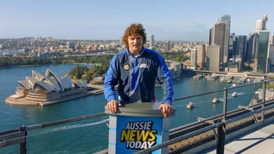袋鼠队橄榄球联合会球星Nick Cummins（又名“蜜獾”(The Honey Badger)）为Aussie News Today报导最新澳大利亚旅游新闻