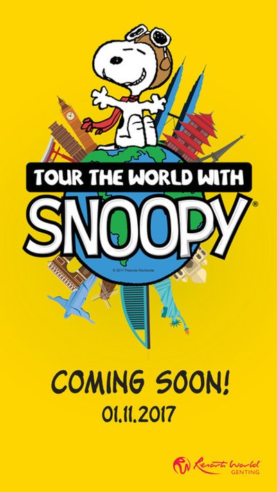 Join Snoopy for the first “Tour the World with Snoopy” from 1st November 2017 to 1st January 2018 at Resorts World Genting