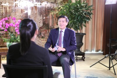 中化国际总经理刘红生在赛前接受采访