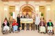 Sands China President Dr. Wilfred Wong (standing centre) and Vice President of Corporate Communications and Community Affairs Winnie Wong (standing left) present a MOP 2 million cheque to Macau Holy House of Mercy President Antonio Jose de Freitas (standing second from left) and other representatives Tuesday at Macau Holy House of Mercy’s elderly home. The donation will help cover the costs of repairing the elderly home, which was heavily damaged during Typhoon Hato.