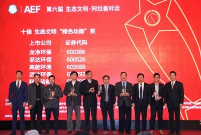 高能环境副董事长刘泽军代表企业上台领奖