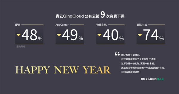 青云QingCloud第9次资费下调