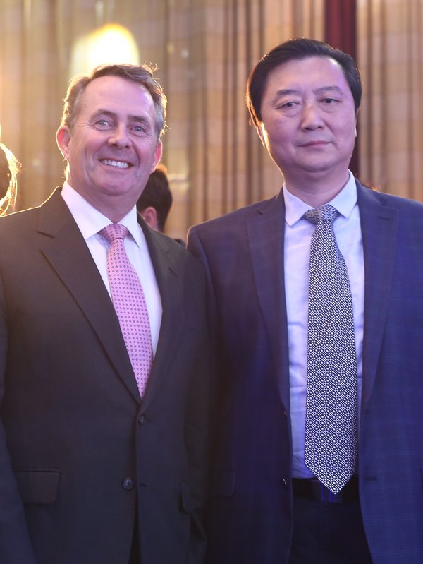 UK International Trade Secretary Liam Fox with Deputy Director-General of China Council for the Promotion of International Trade (CCPIT) Shenzhen Committee, Mr Jingwei Guo (Credit: GREAT Festival of Innovation 2018)