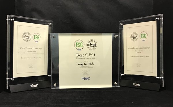 China Telecom Accredited with “Platinum Award”, “Best Initiative in Innovation” and “Best CEO” by The Asset