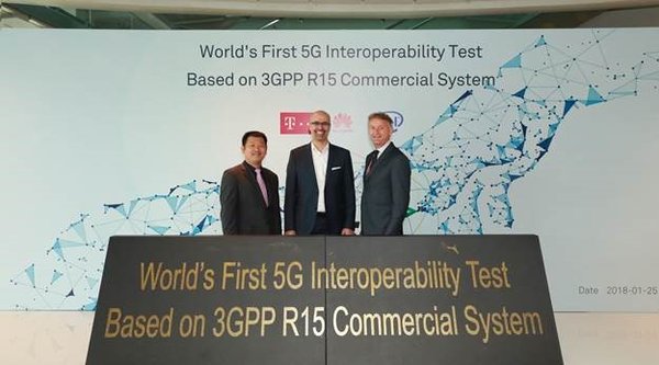 全球首个基于 3GPP R15 商用系统的5G新空口互操作测试发布仪式