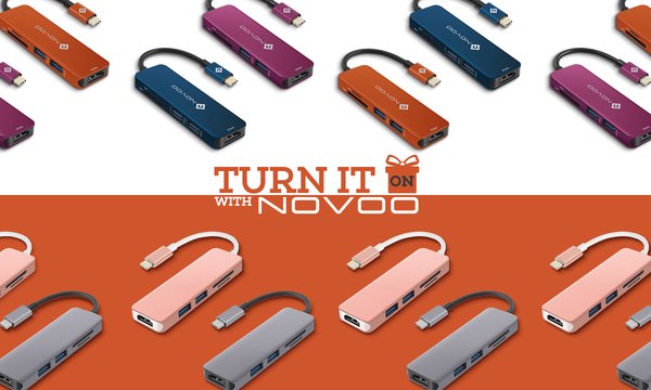 Vibrant New Colors of NOVOO 5-in-1 USB C Hub