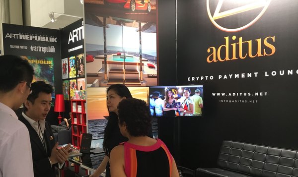 The Aditus crypto payment lounge at Art Stage Singapore 2018