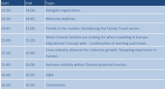 “2018中欧旅游年”主题专场会议日程