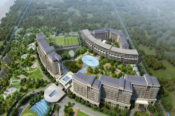 上海三甲港绿地国际旅游度假村酒店群俯瞰图