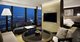 In the new Premium executive suites featuring a separate living room, a room divider with retractable sliding doors allows guests to enjoy an extended panoramic view.