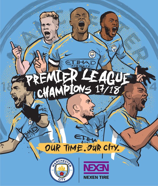 Nexen Tire's Partner Manchester City Becomes Champions of the 2017-18 English Premier League