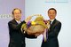 Sontirat Sontijirawong (Left), Minister of Commerce of Thailand, presented a gift basket with a Thai Monthong durian to Jack Ma (Right), Executive Chairman of Alibaba Group, following the announcement of a partnership that will see Alibaba Group work with the Thai Government to drive the growth of Thai agricultural exports to China. This announcement coincides with a pre-sales activity of Thai Monthong durians on Alibaba's Tmall platform, which saw over 80,000 durians sold in the first minute of sales.