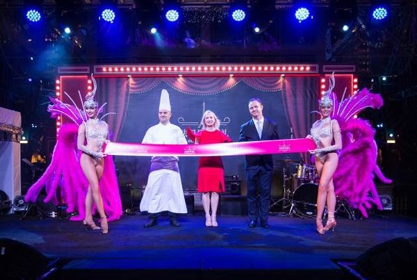 (left to right): Alex Gaspar, Executive Chef, The Parisian Macao, Ruth Boston, Senior Vice President, Marketing and Brand Management, Sands China Ltd. and Tom Connolly, Senior Vice President of Food and Beverage Operations, Sands China Ltd., launch Joie De Vivre Festival.