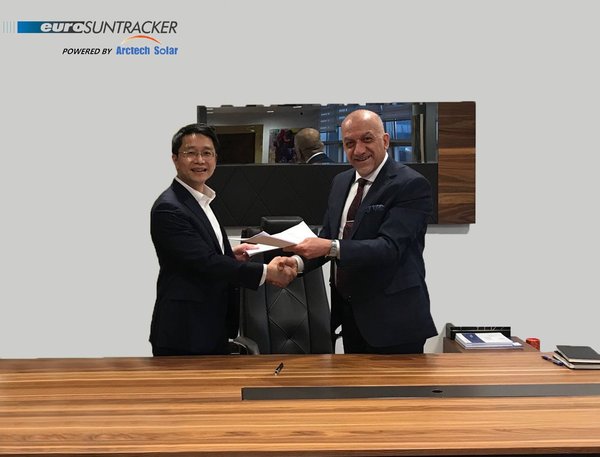 Guy Rong (President of Arctech Solar's international business) and Behic Harmanli (President of Europower)