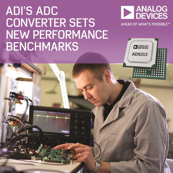 ADI 12位元10.25-GSPS射頻ADC為儀器及通訊應用樹立新性能標準