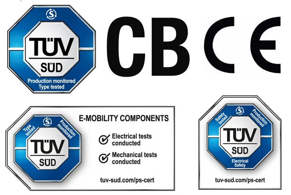 TUV南德电动汽车充电设施相关认证标志