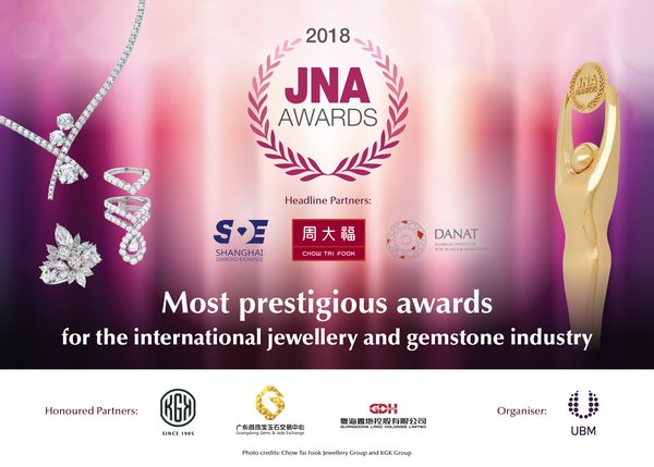 Headline Partners Chow Tai Fook, Shanghai Diamond Exchange, the Bahrain Institute for Pearls and Gemstones together with Honoured Partners KGK Group, Guangdong Gems & Jade Exchange, and Guangdong Land Holdings Limited support the JNA Awards to recognise excellence and innovations.