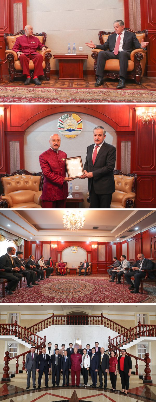 塔吉克斯坦外交部部长Aslov为拿督斯里吴达镕教授颁发表彰证书