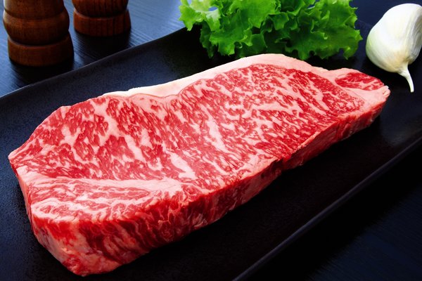 The clear marbling of Korean beef