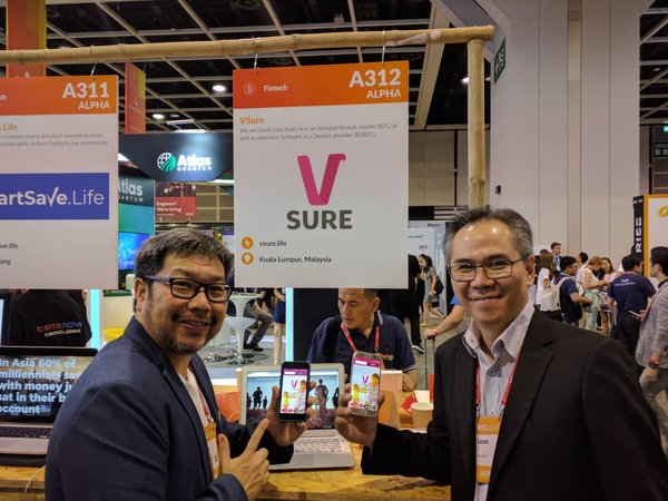 Chairman & Co-founder Eddy Wong and CEO & Co-founder Jason Ho showcase VSure.Life's on-demand insurance app at RISE Hong Kong