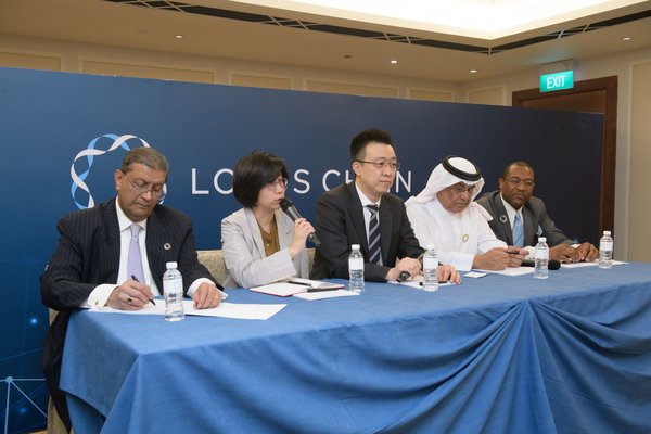 (Left to Right) Mr. Amir A. Dossal, Founder and President of the Global Partnerships Forum and former Executive Director of the UN office for Partnership; Ms. SeJung Kim, Co-Founder & Business Head of Locus Chain Foundation; Mr. Sang Yoon Lee, Founder and CEO of Locus Chain Foundation; His Excellency Khalfan Saeed Al Mazrouei, Co-Founder of Locus Chain Foundation EU & Middle East Division; and Prince Franklin E. Omene, CEO of OMENE Holdings LLC.