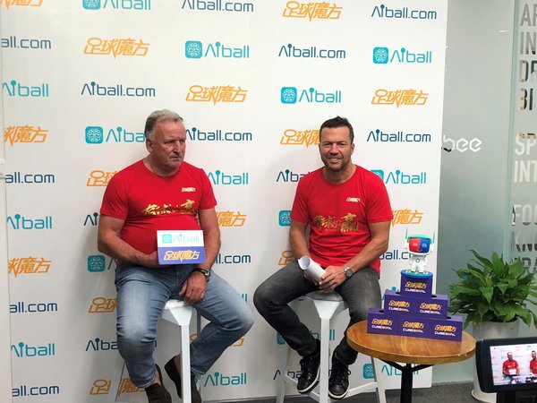 Andreas Brehme and Lothar Matthaus interviewed at AIBall HQ