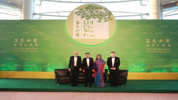 (From left) Mr. Hans-Josef Fell, Dr. Lui Che Woo, Dr. Rukmini Banerji, and Prof. Petteri Taalas at the media session before the Ceremony