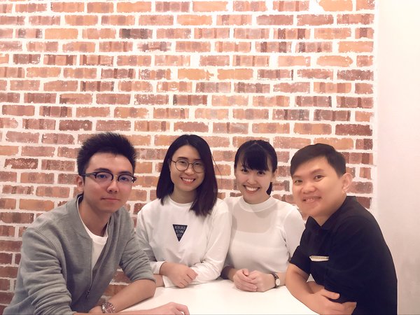 Go-MaD.AI Team: (From left to right) Chenyi Ang (Founder & CEO), Huay Ling (Content Specialist), WenWen Chua (Co-founder), Dr. Chan Yoong Fee (Advisor)