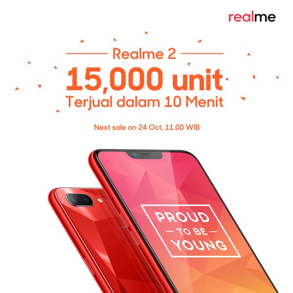 Realme 2 Terjual 15 ribu unit dalam 10 menit